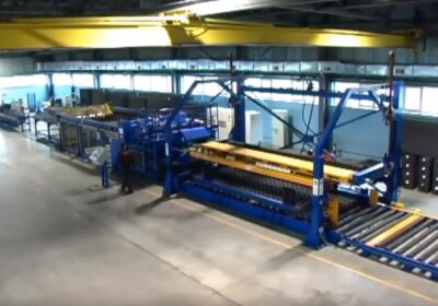 Semi automatic line for the production of reinforcement grids